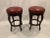Italian Embossed Leather and Wood Bar Stools -A Pair For Sale - Image 9 of 9