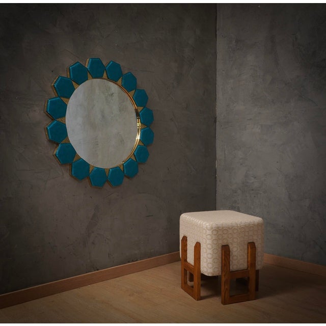 Art Deco Pouf in Wood and White Cream, 1990 For Sale - Image 10 of 11