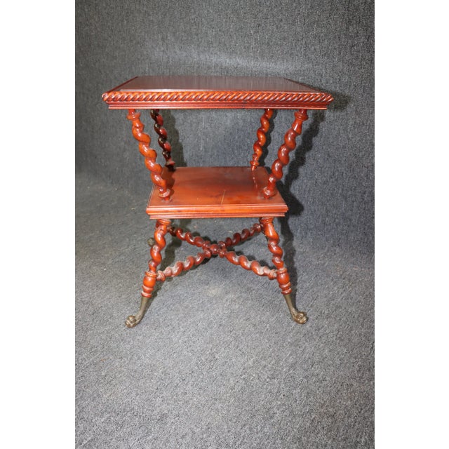 Victorian Carved 2-Tier Lamp Table For Sale In Philadelphia - Image 6 of 10