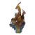 Golden Orange 3 Rams Crystal Glass Fengshui Display Art Figure For Sale