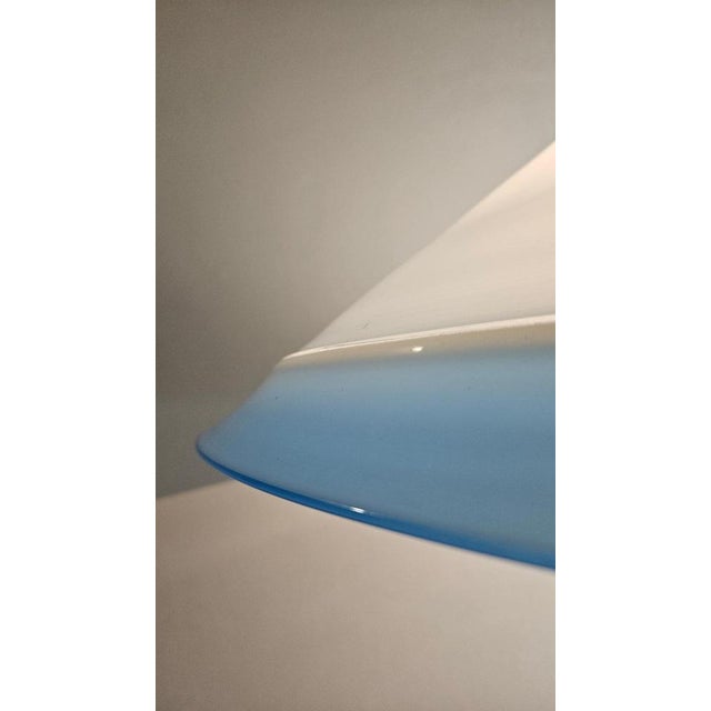 Large White and Blue Murano Glass Pendant, 1970s For Sale - Image 10 of 11