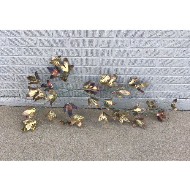 1960s C. Jeré Flowers and Leaves Metal Sculpture Wall Art, Signed