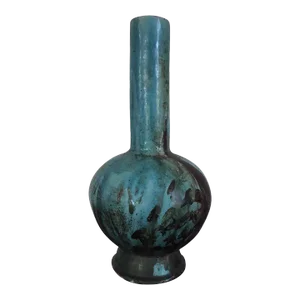 18th Century Chinese Bottle Shaped Pottery Vase with Flambe Glaze