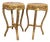 1980s French Louis XVI Gold Beech Marble Side Tables - Pair of 2 Pc For Sale