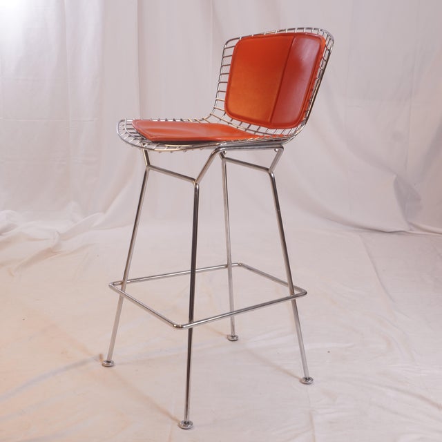Knoll Bertoia Bar Stools Designed by Harry Bertoia With Cushion, Set of 3 For Sale In New York - Image 6 of 11