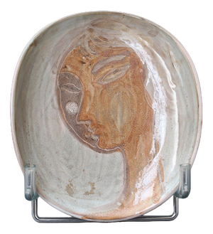 Mid-Century French Decorative Ceramic Plate by Atelier Du Grand Chêne, 1950s