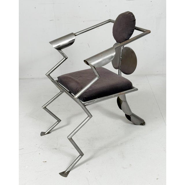Chair/armchair, Germany, 1980s, limited edition, solid metal construction, limited edition number on the underside: 10/90,...