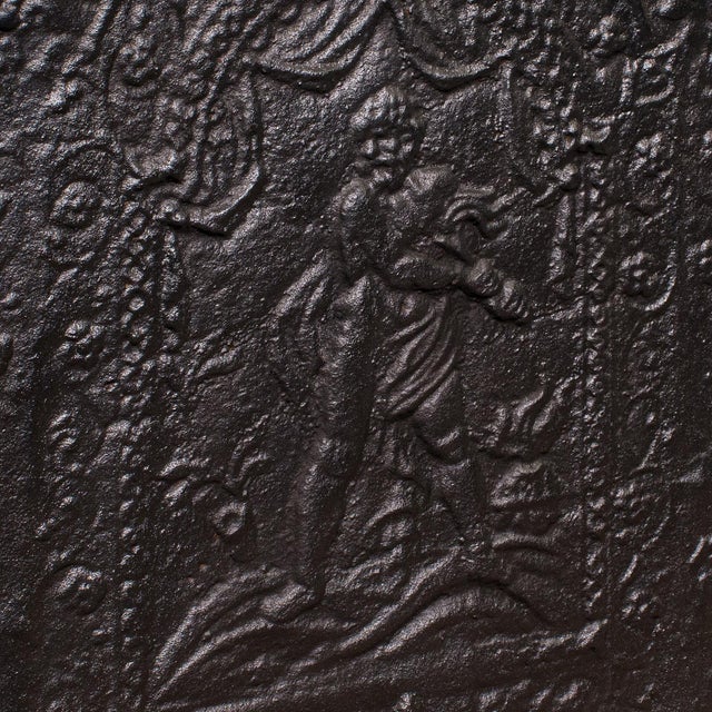 Black Antique Fire Back, English, Fireplace Reflector, Neoclassical Revival, Victorian For Sale - Image 8 of 8