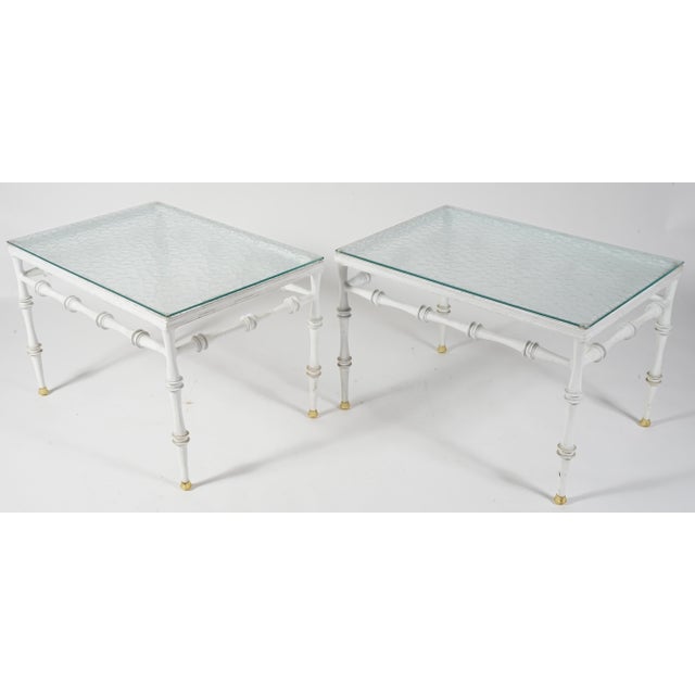 Metal Vintage Faux Bamboo Side Tables in the Style of Phyllis Morris For Sale - Image 7 of 7