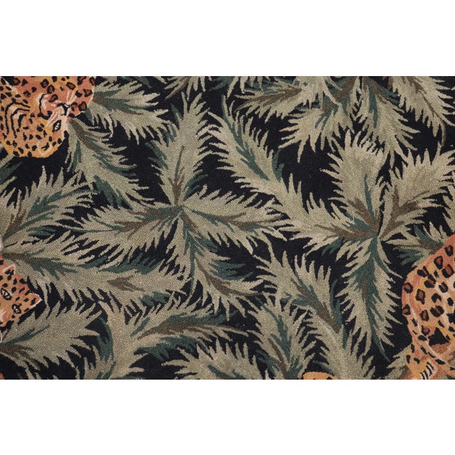 Rustic Late 20th Century Wild Vietnamese Cheetah Hooked Rug - 5' x 8' For Sale - Image 3 of 6
