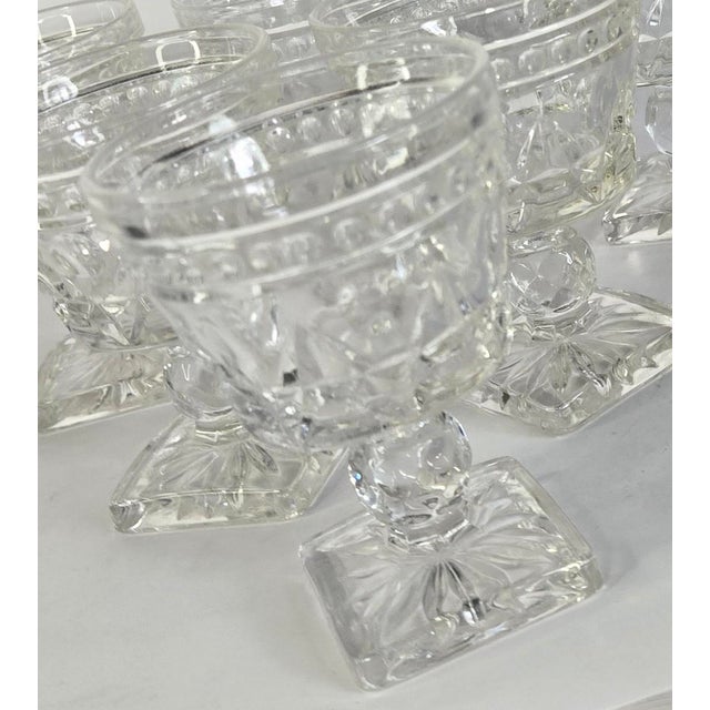 Glass Glittering Vintage Cordial Goblets- Set of Six For Sale - Image 7 of 8