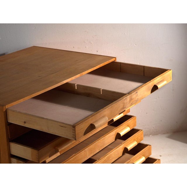 Plan Chest in Beech, Central Europe, 1950 For Sale - Image 6 of 14