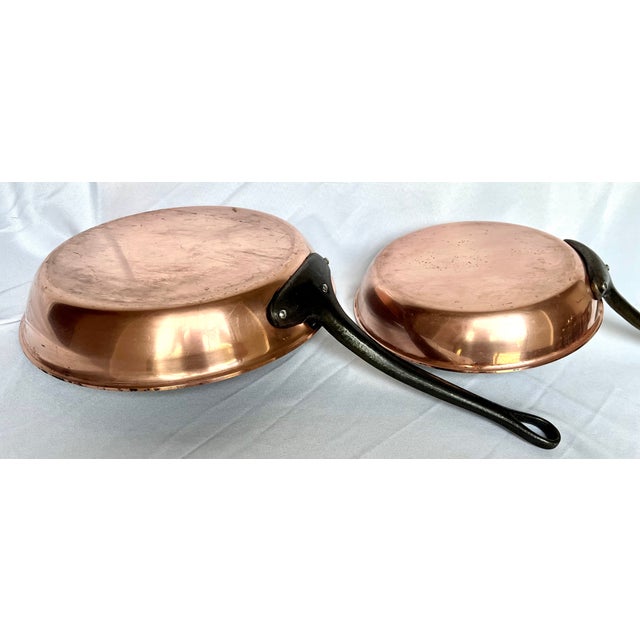 Vintage French Copper Saute Pans - Set of 2 For Sale - Image 11 of 11