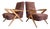 Mid-Century Modern French Compass Feet Chairs in Beech from Erton, 1950s, Set of 2 For Sale