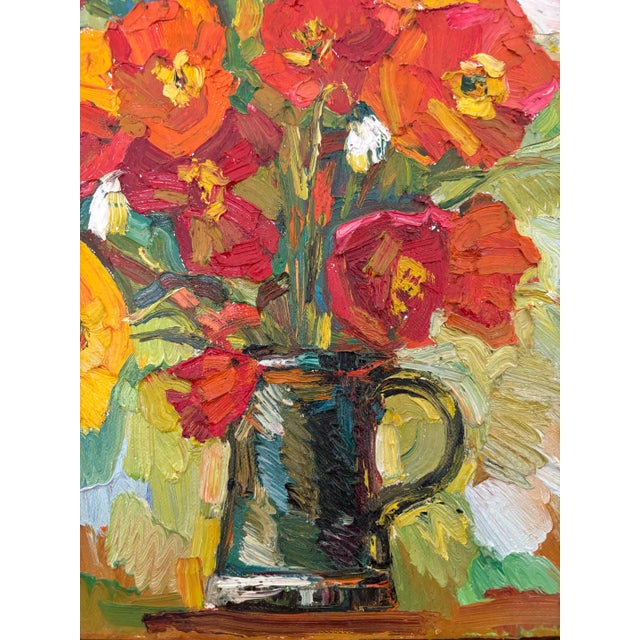 Contemporary Contemporary Abstract Oil Paintings of Poppies by N. Bessanova For Sale - Image 3 of 8