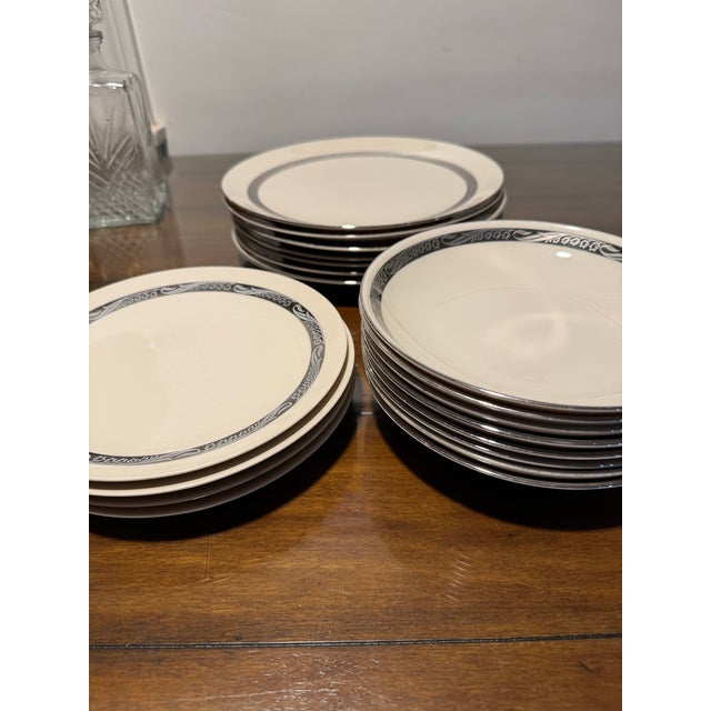 Mid 20th Century Vintage Flintridge Bridal Wreath (Coupe) Service for 4 + Extra Pieces China Set - 19 pcs For Sale - Image 5 of 8