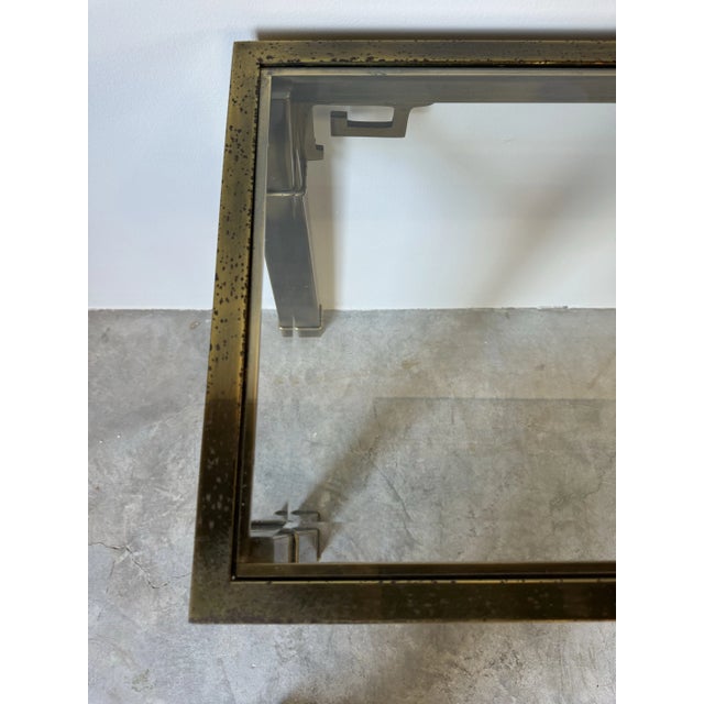 Brass Hollywood Regency Mastercraft Greek Key Brass Console Table/ Sold For Sale - Image 8 of 12