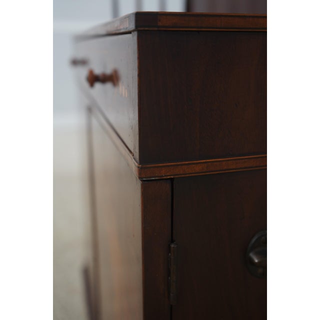 Vintage Regency Style 3 Tier Inlaid Mahogany Cabinet For Sale - Image 16 of 18