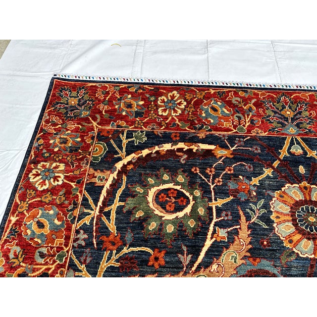Navy Sultani Area Hand-Knotted Wool Rug - 10'0" X 8'1" For Sale - Image 11 of 15