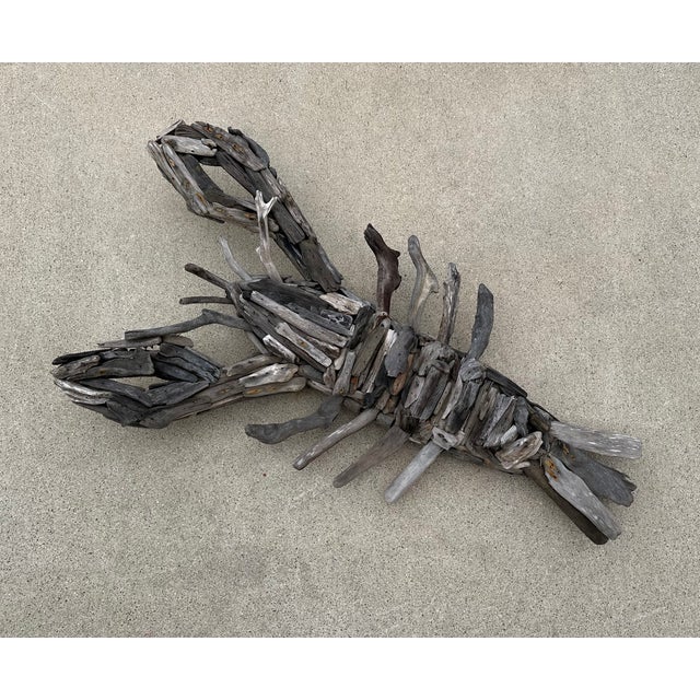 American Vintage Driftwood Lobster Coastal Wall Sculpture 32" For Sale - Image 3 of 8