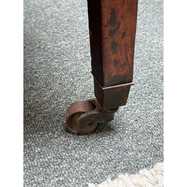 George III Studded Leather Wingback Chair For Sale - Image 9 of 12