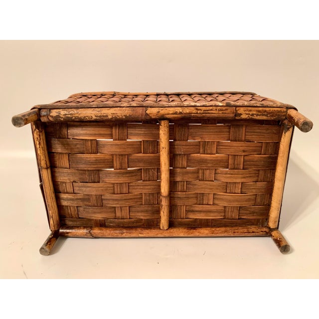 Brown Vintage Boho Chic Bamboo Planter For Sale - Image 8 of 11