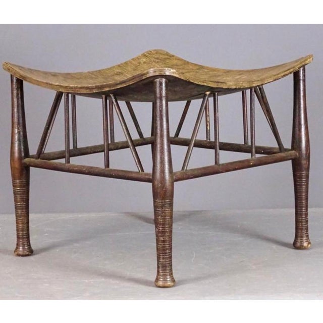 Early Thebes Stool Classic Egyptian Revival Period Piece 19thc For Sale In New York - Image 6 of 6