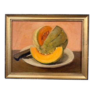 Original Oil Painting of Cantaloupe For Sale