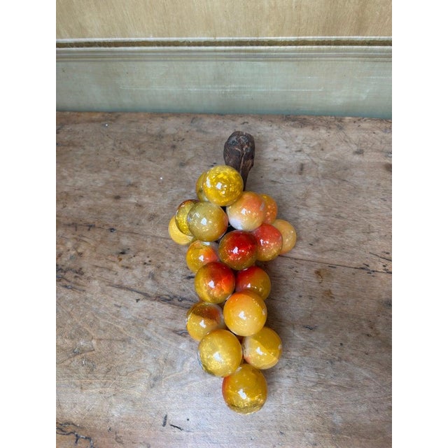 Yellow Large Vintage Italian Alabaster Grape Cluster Sculpture For Sale - Image 8 of 10