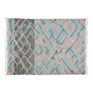 Oushak Hand Knotted Wool Rug, 4'8"x8' For Sale