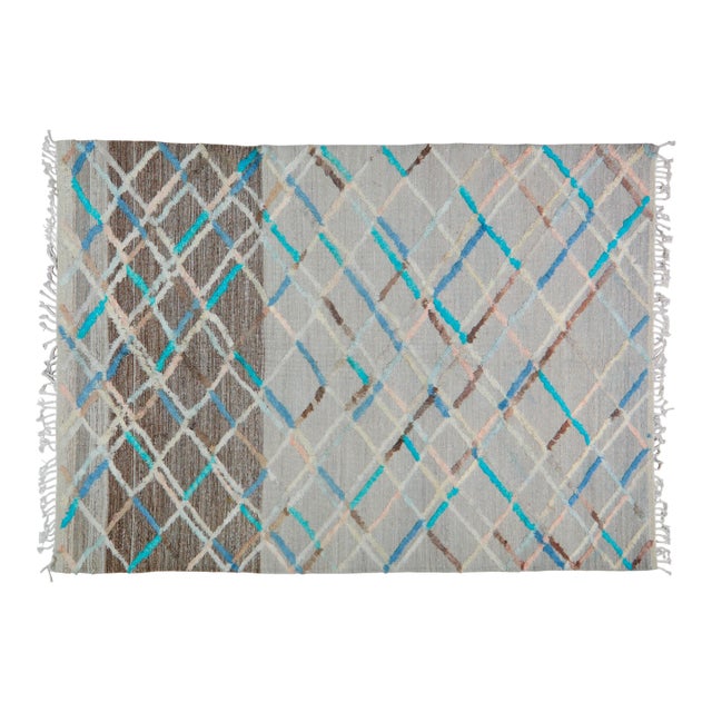 Oushak Hand Knotted Wool Rug, 4'8"x8' For Sale