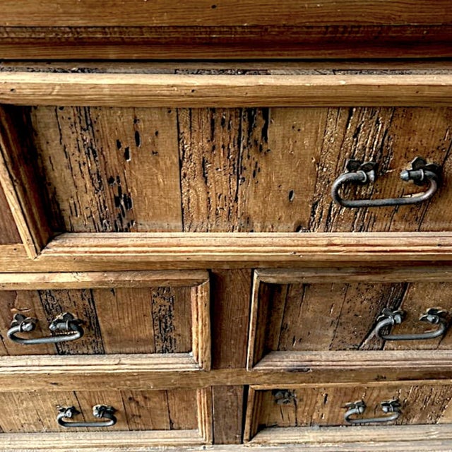 Mexican Rustic Santa Fe Style Planked Ponderosa Pine Low Boy Chest of 8 Drawers Drawers For Sale - Image 4 of 16