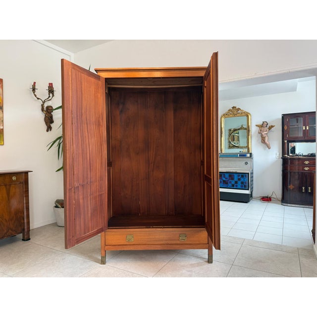 Brown Art Nouveau Wardrobe, 1890s For Sale - Image 8 of 11