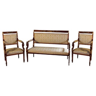 Return of Egypt Living Room Set in Mahogany, Set of 3 For Sale