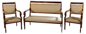 Return of Egypt Living Room Set in Mahogany, Set of 3