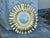 Gold Mid 20th century Spanish Gilt Metal Semi-Flush Sunburst Light Fixture with Star Motifs For Sale - Image 8 of 12
