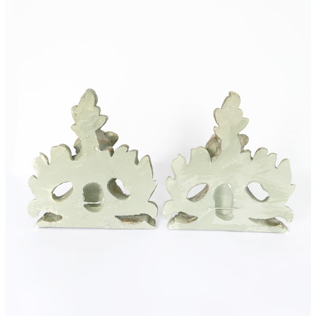 Vintage French Botanical Regency Serge Roche Wall Brackets For Sale - Image 9 of 9