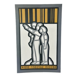 1980s Abstract Figurative Modern Albinet, Jean Paul "A0061302562" Acrylic Painting on Canvas For Sale