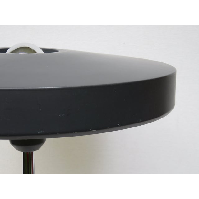 Chrome-Plated and Dark Grey Major Table Lamp by Louis Kalff for Philips, 1960s For Sale - Image 11 of 18