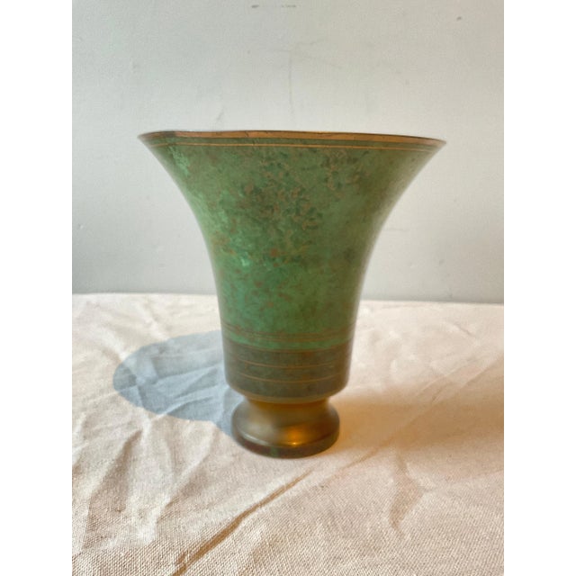 1960s Carl Sorensen Patinated Bronze Vase Signed For Sale - Image 5 of 8