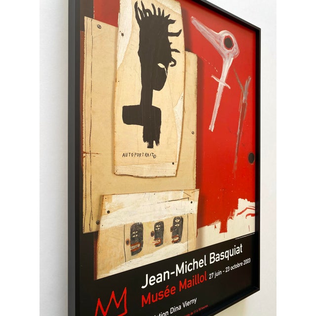 Metal Jean Michel Basquiat Estate Vintage 2003 Framed Neo-Expressionist Paris Exhibition Poster " Dead Bird " 1985 For Sale - Image 7 of 14