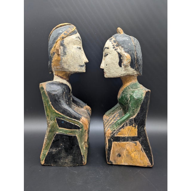Antique Javanese Folk Art "Loro Blonyo" Wedding Statues For Sale In Portland, OR - Image 6 of 9