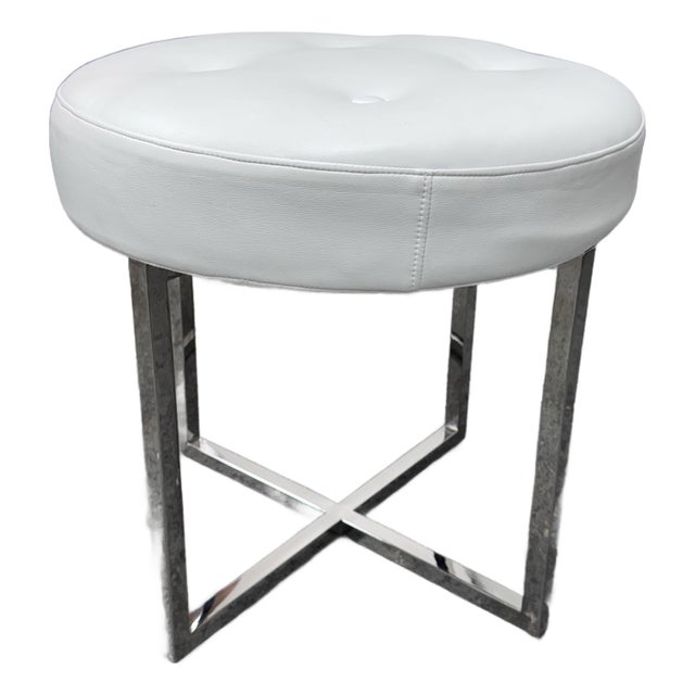 Modern Faux Leather Ottoman For Sale