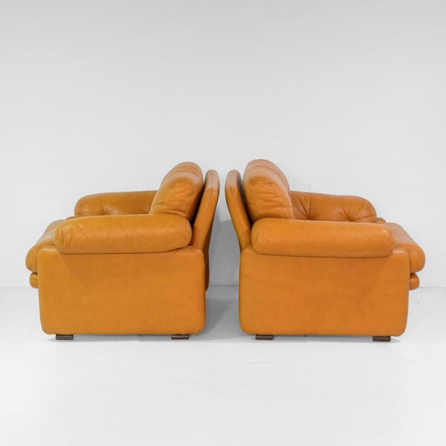 C&B Italia Vintage Coronado Brown Leather Chairs by Tobia Scarpa for C&B Italia, 1972, Set of 2 For Sale - Image 4 of 18