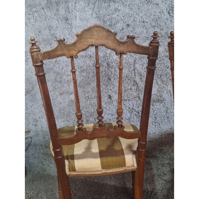 Wood Antique Carved Louis XVI Flying Chairs, 1890s, Set of 2 For Sale - Image 7 of 10