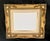 Stunning Vintage French Provincial, Baroque, Rococo Ornate Gold Toned Wood Picture Frame with Linen Liner. Masterfully...