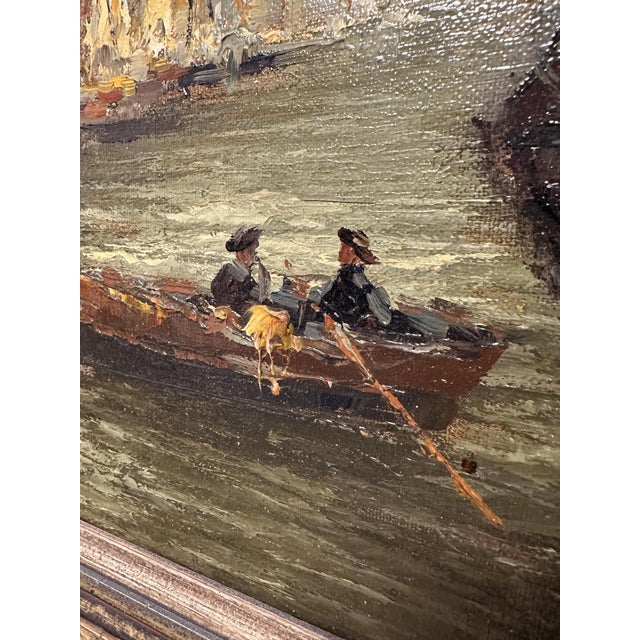 Brown Peter Brouwer, Ijsselmeer, 1970s, Oil Painting on Canvas For Sale - Image 8 of 10