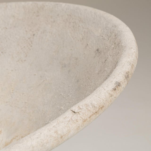 Neoclassical 1960-1969 France Weathered Antique White Painted Flared Bowl Planter For Sale - Image 3 of 9