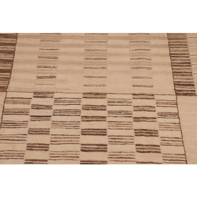 1990s Boho Chic Gabbeh Beige/Brown Wool Rug - 10'1'' X 13'7'' For Sale - Image 5 of 10