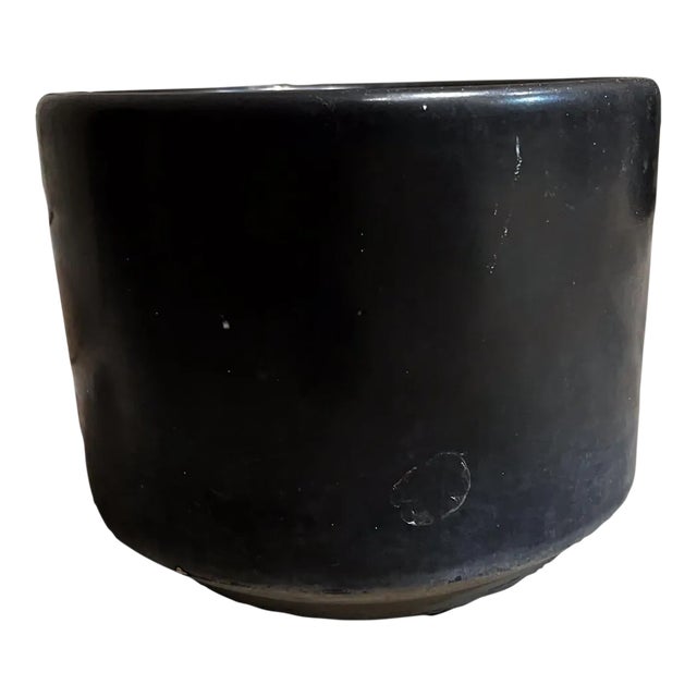1960s Black Ceramic Planter Gainey Architectural Modern Pottery Calif For Sale